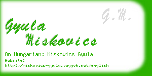 gyula miskovics business card